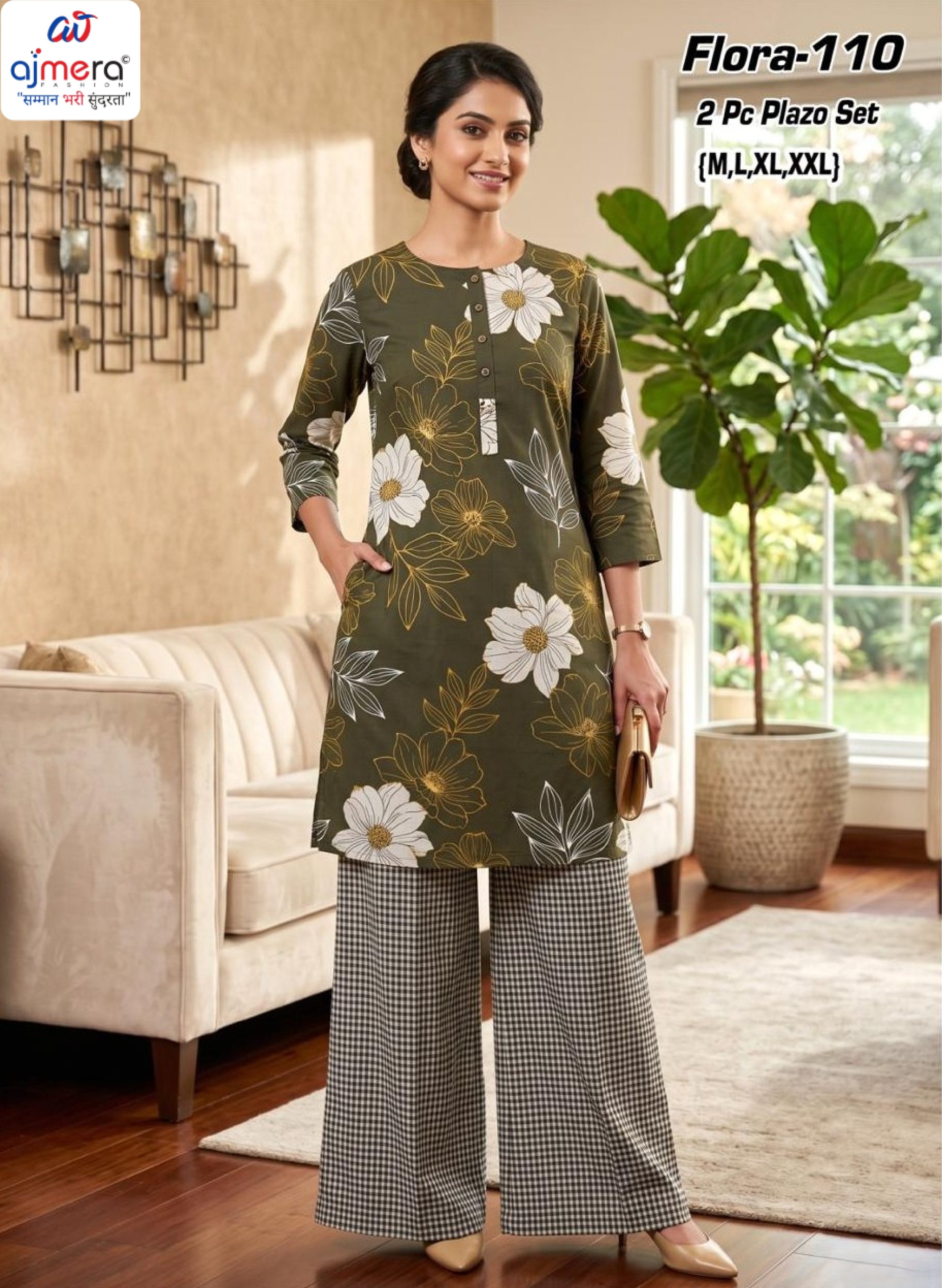 Designer Floral Style Kurti Set for Women | AAC-FLORA
