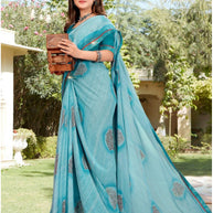 Exclusive Printed Saree with Blouse Piece for Elegant Ethnic Look  | PRM-MADAM SIR