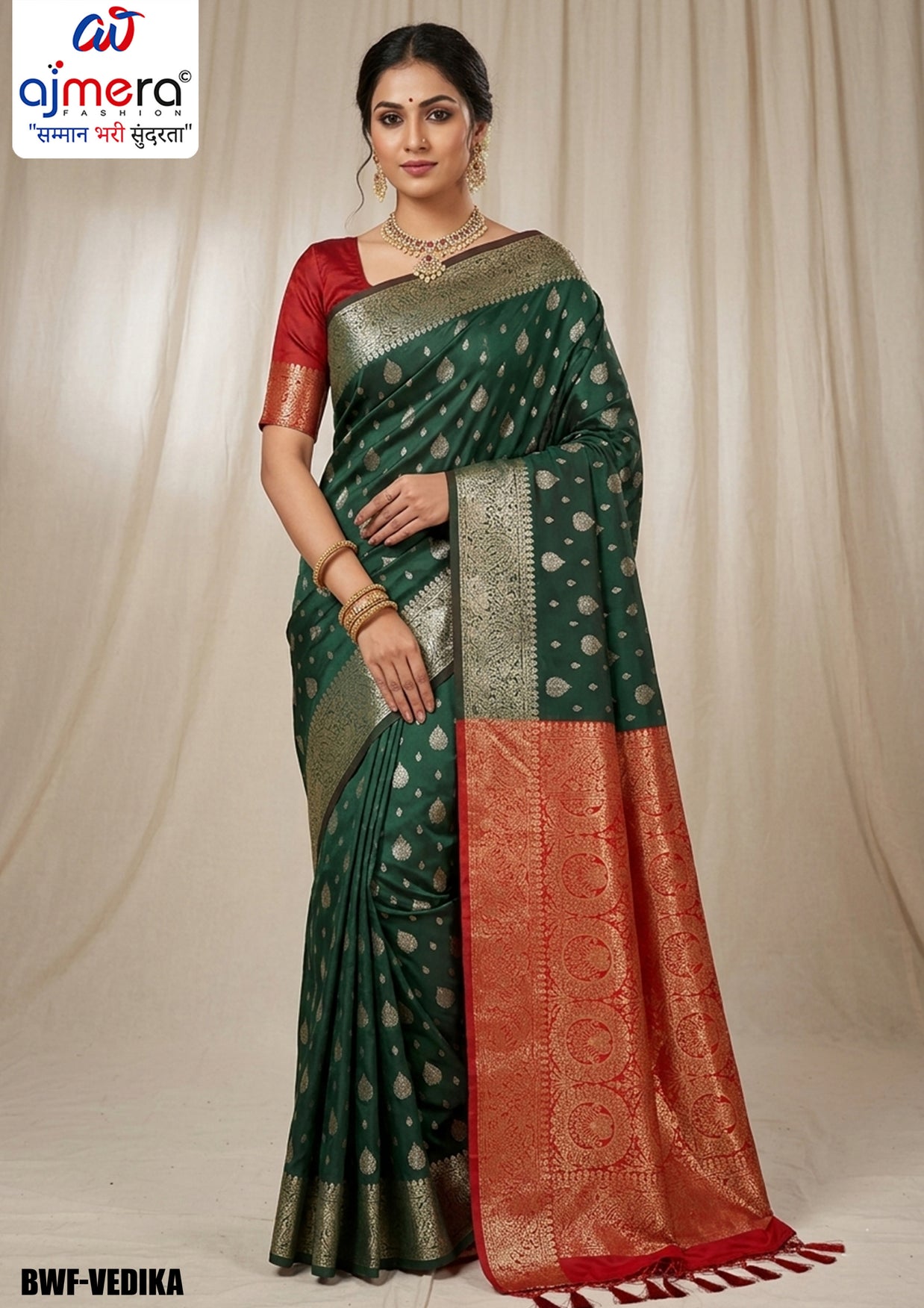 Designer Rapier Silk Matching Saree With Blouse Piece | BWF-VEDIKA
