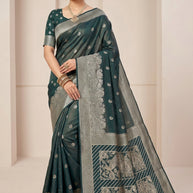 Opulent Jacquard Silk Saree With Blouse Piece | GTE-ELEGANT