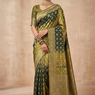 Premium Jacquard Silk Saree with Matching Blouse Piece for Ethnic Celebrations | YOG-MOTERA