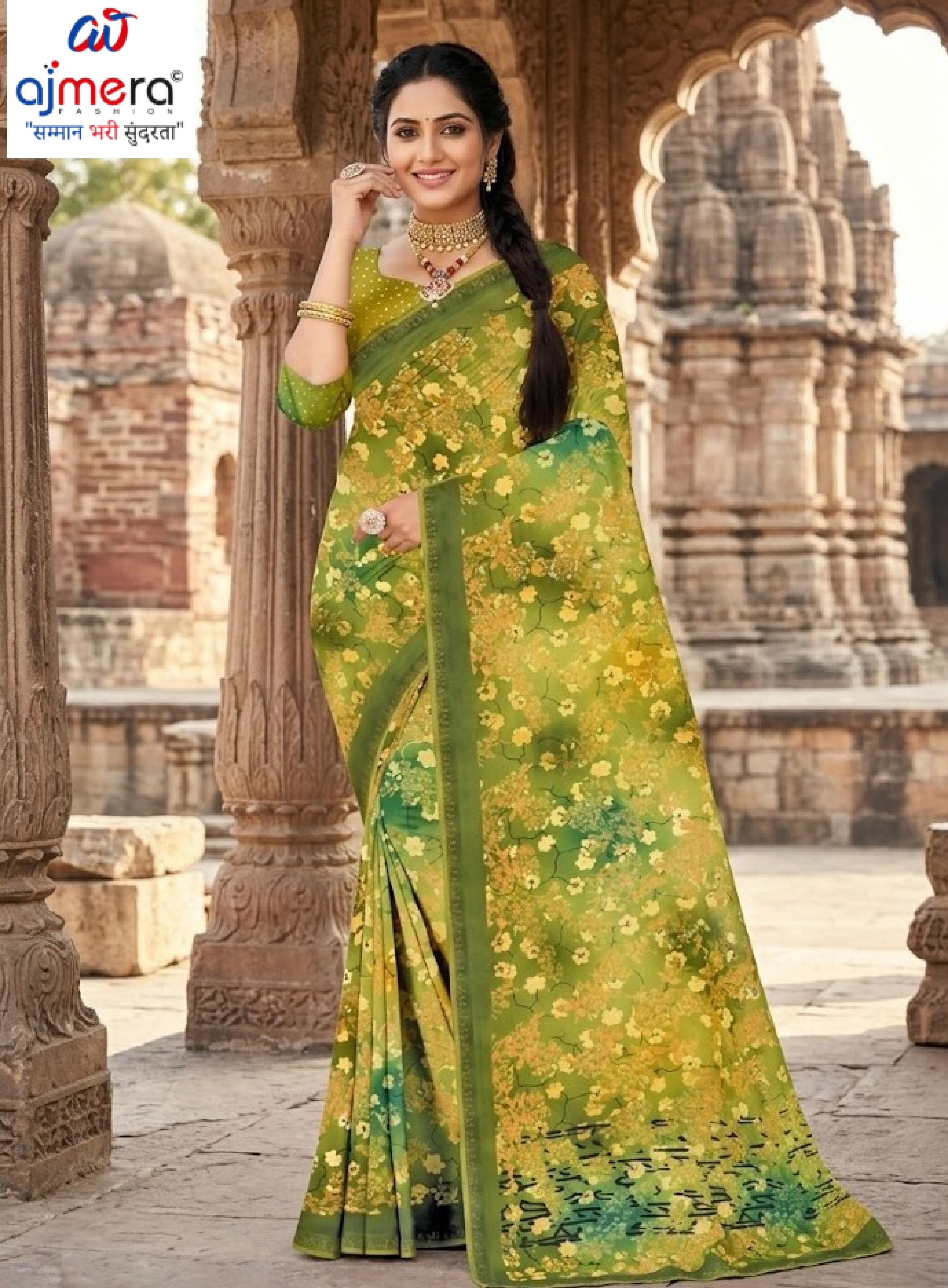 Exclusive Printed Saree with Blouse Piece for Elegant Ethnic Look | GLC-MAKHMALI