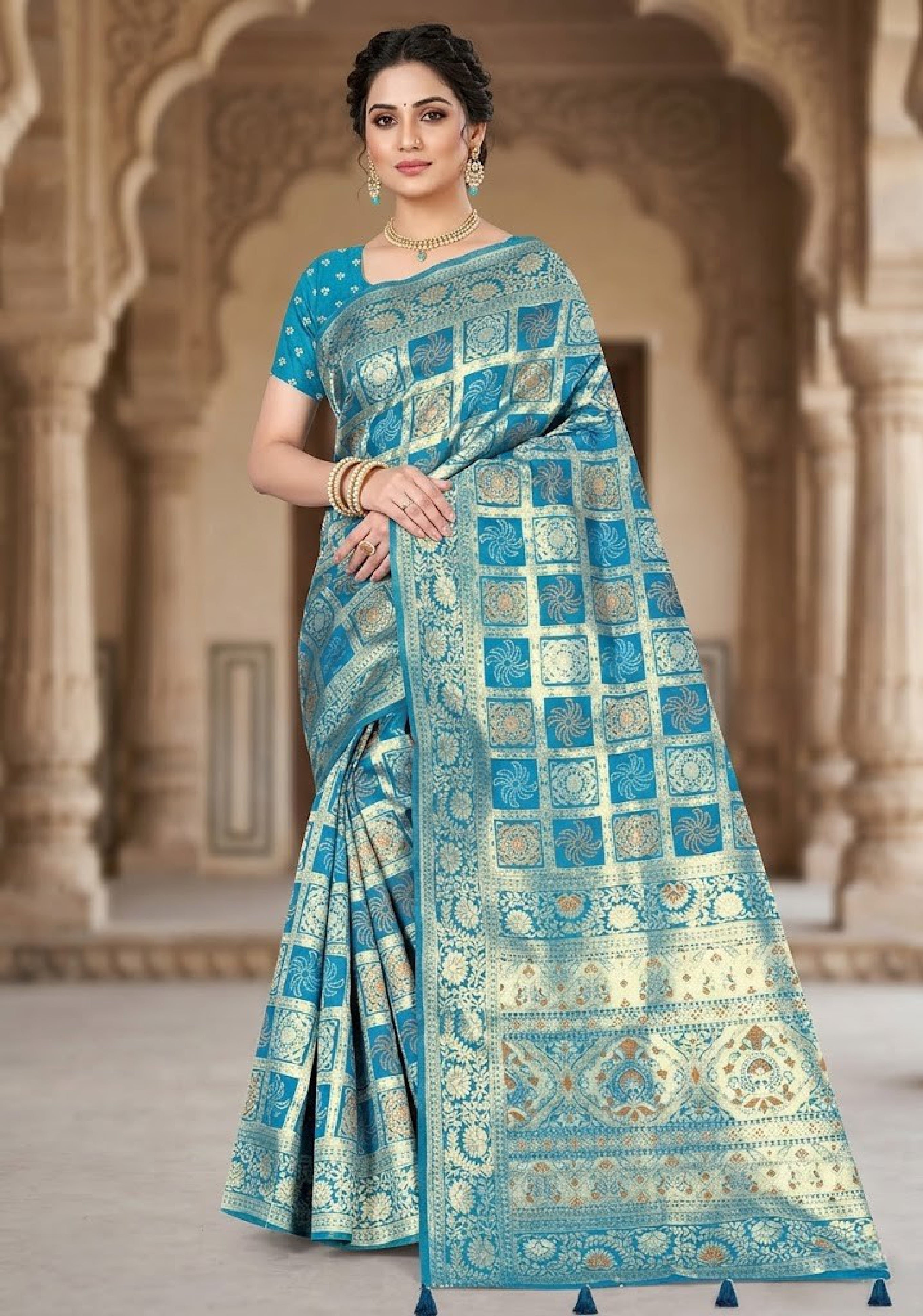 Designer Jacquard Silk Saree with Blouse Piece for Traditional Occasions | TUL-PREM PAKHI SILK VOL-06