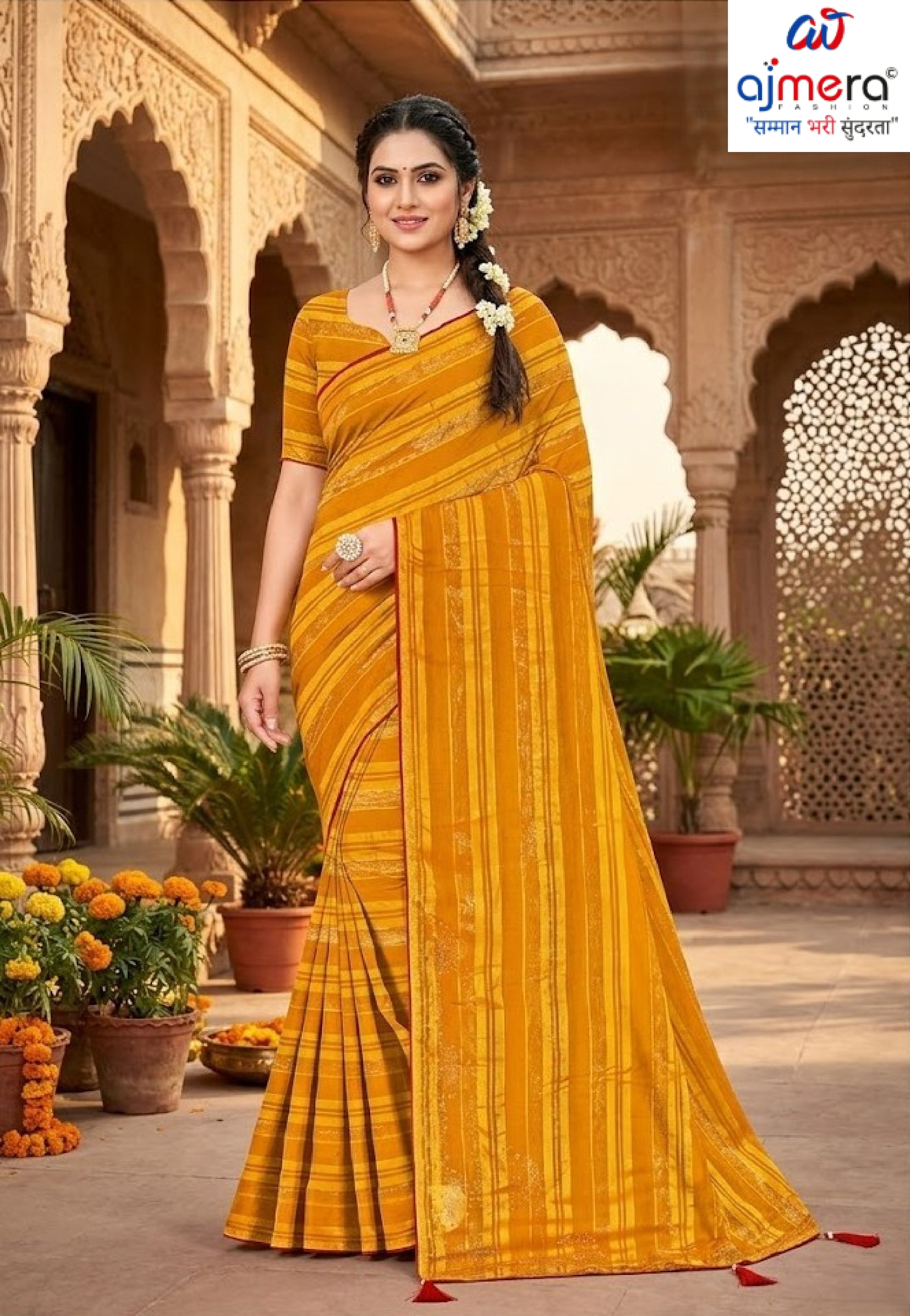 Trendy Dyed Matching Saree with Blouse Piece for Premium Ethnic and Traditional Wear | TIK-BAJIRAO