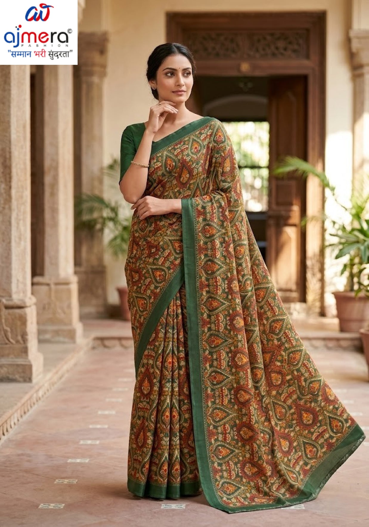 Classic Printed Saree with Blouse Piece for Timeless Traditional Style | SSR-ARPAN