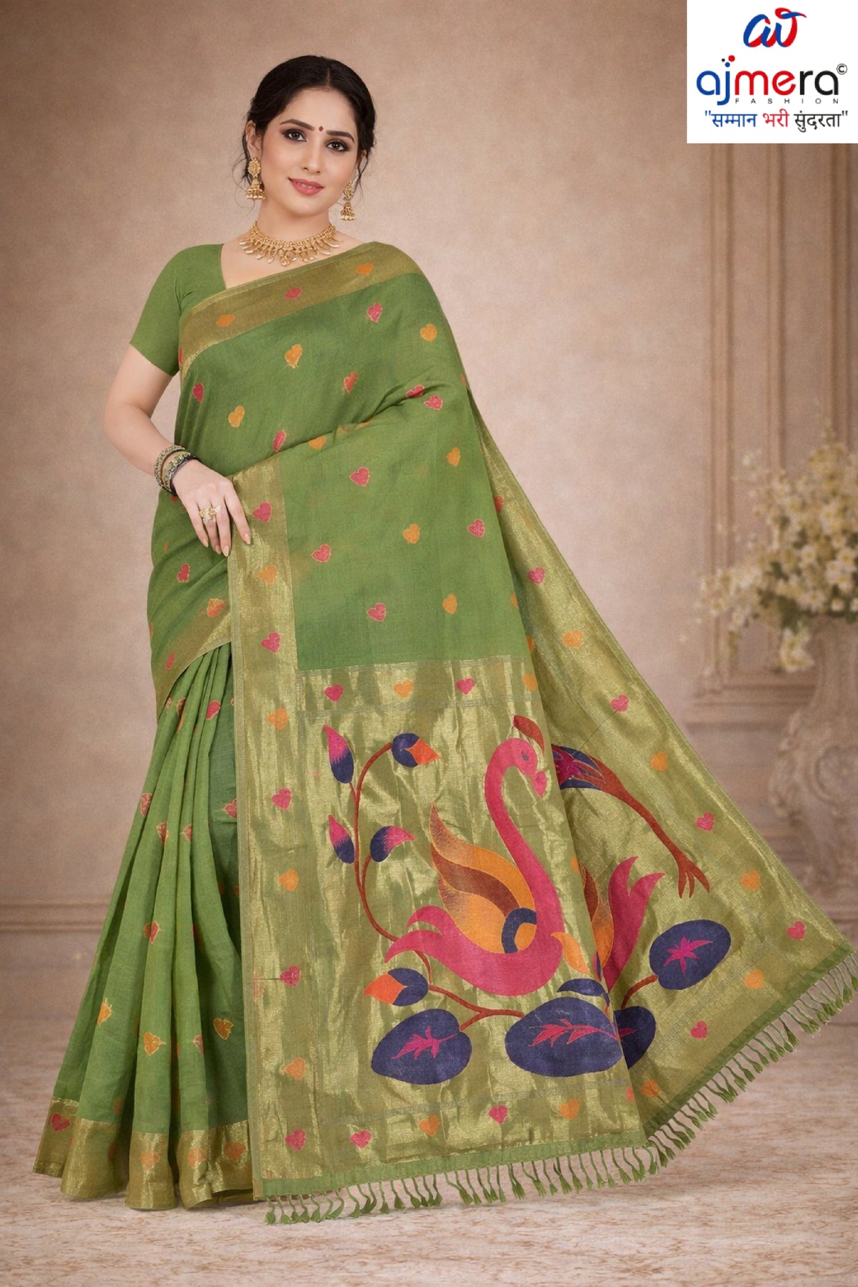 Contemporary Rapier Silk Matching Saree With Blouse Piece | DBU-GAHNA COTTON