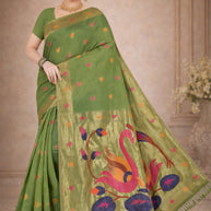 Contemporary Rapier Silk Matching Saree With Blouse Piece | DBU-GAHNA COTTON