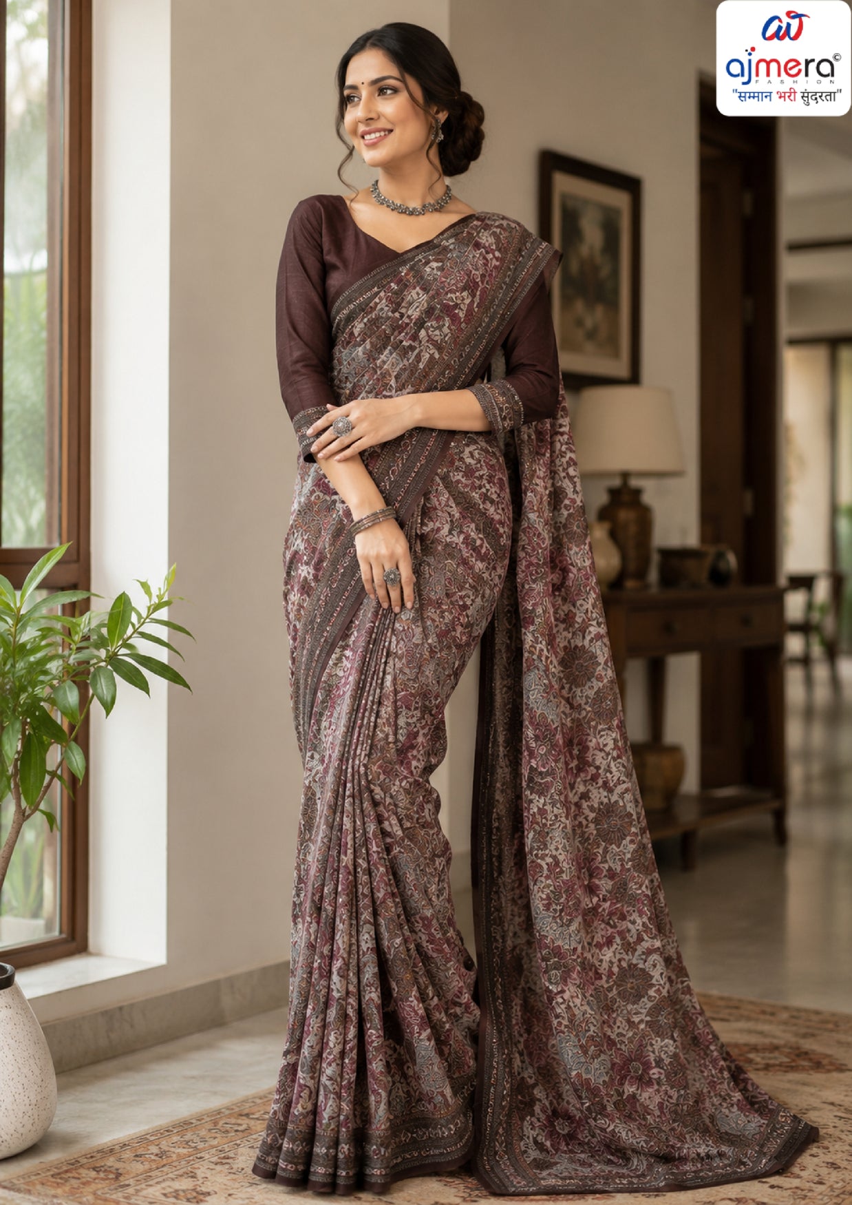 Premium Printed Saree with Matching Blouse Piece for Ethnic Elegance | SGR-NIKITA