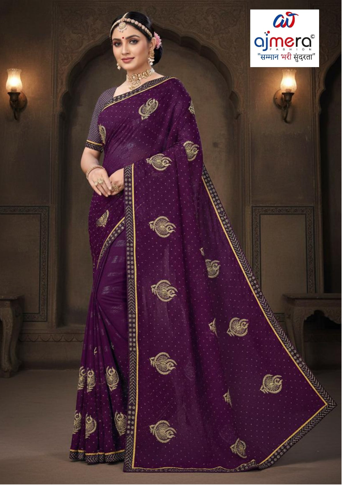 Wholesale Dyed Matching Saree Collection with Blouse Piece for Premium Ethnic and Traditional Wear | VKM-JENA