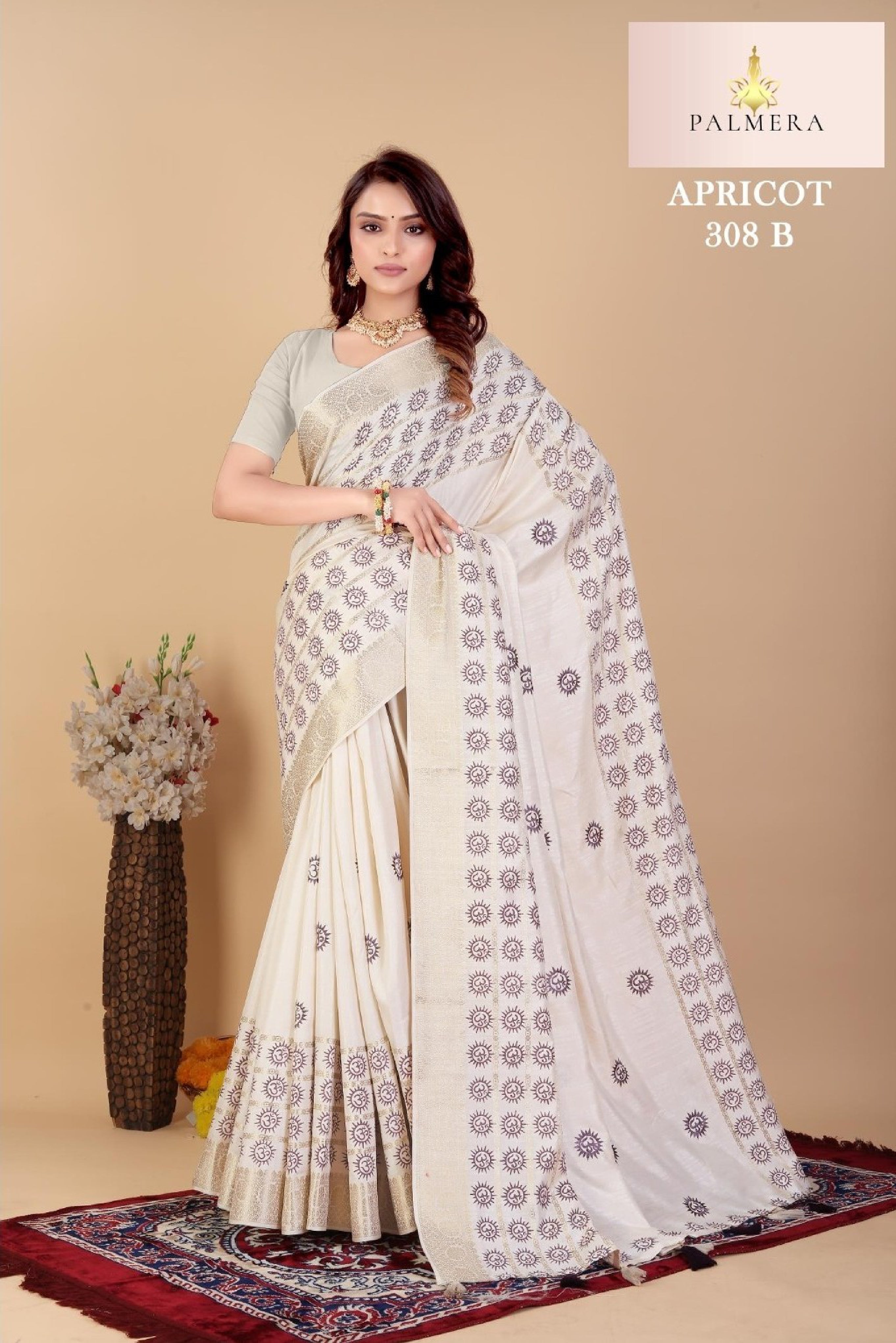 Apricot Linen Saree with Blouse for Premium Ethnic and Festive Wear | ALL-APRICOT-308