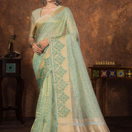 Apricot Linen Saree with Blouse for Premium Ethnic and Designer Wear | ALL-APRICOT-190