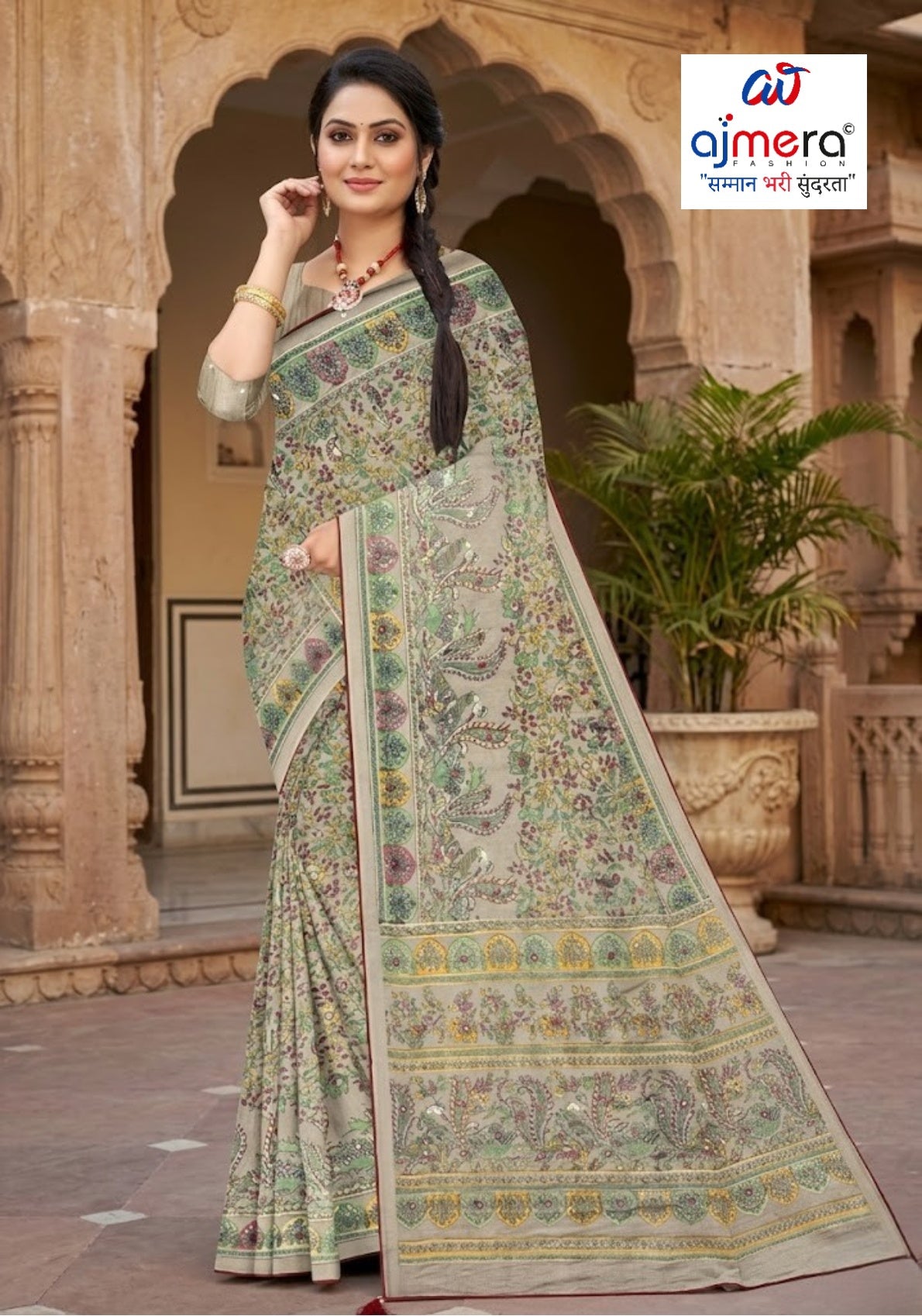 Classic Printed Saree without Blouse for Timeless Traditional Style  | GLC-KALASH