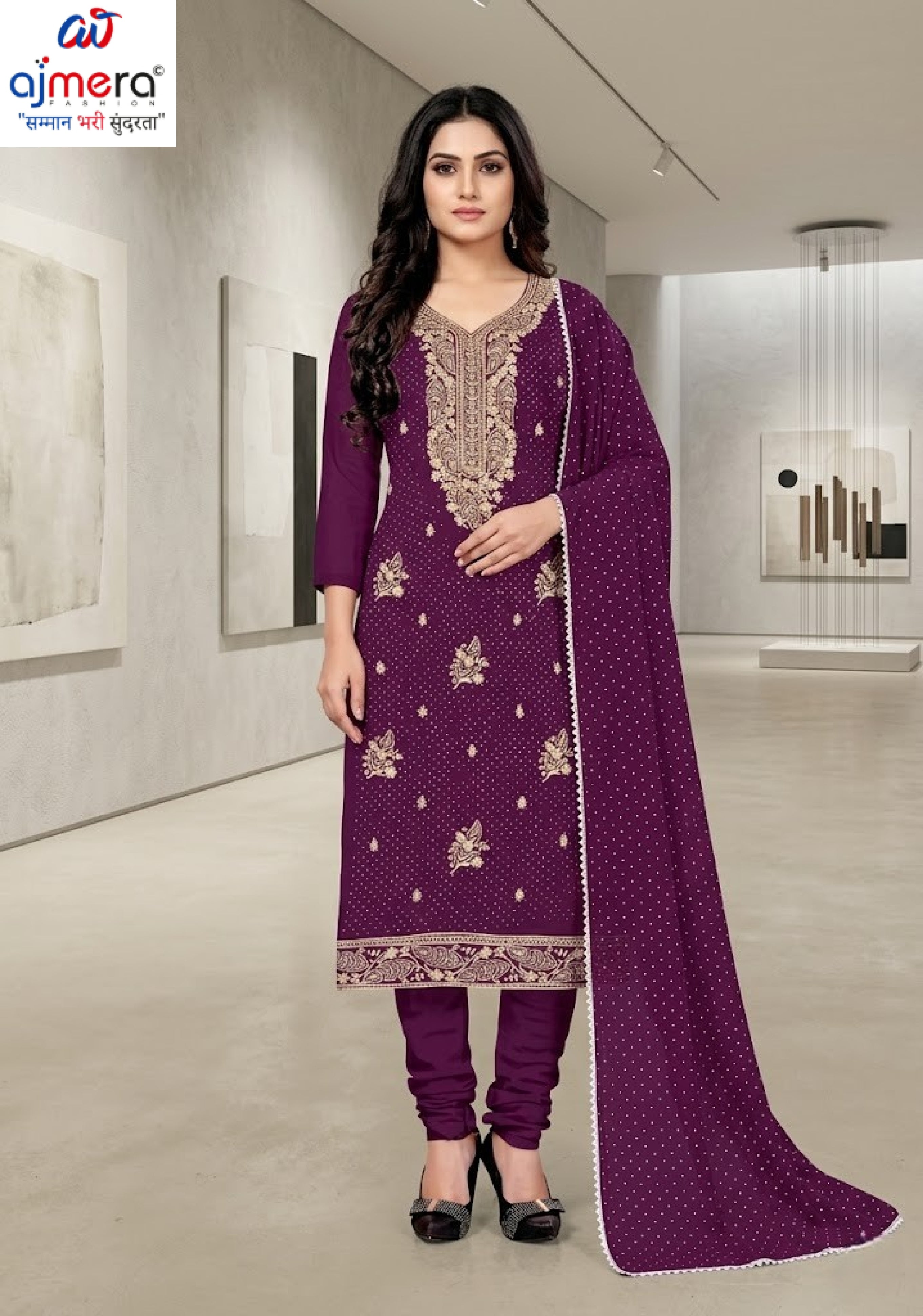 Premium Designer Unstitched Suit Set | KVF-GIFT CITY