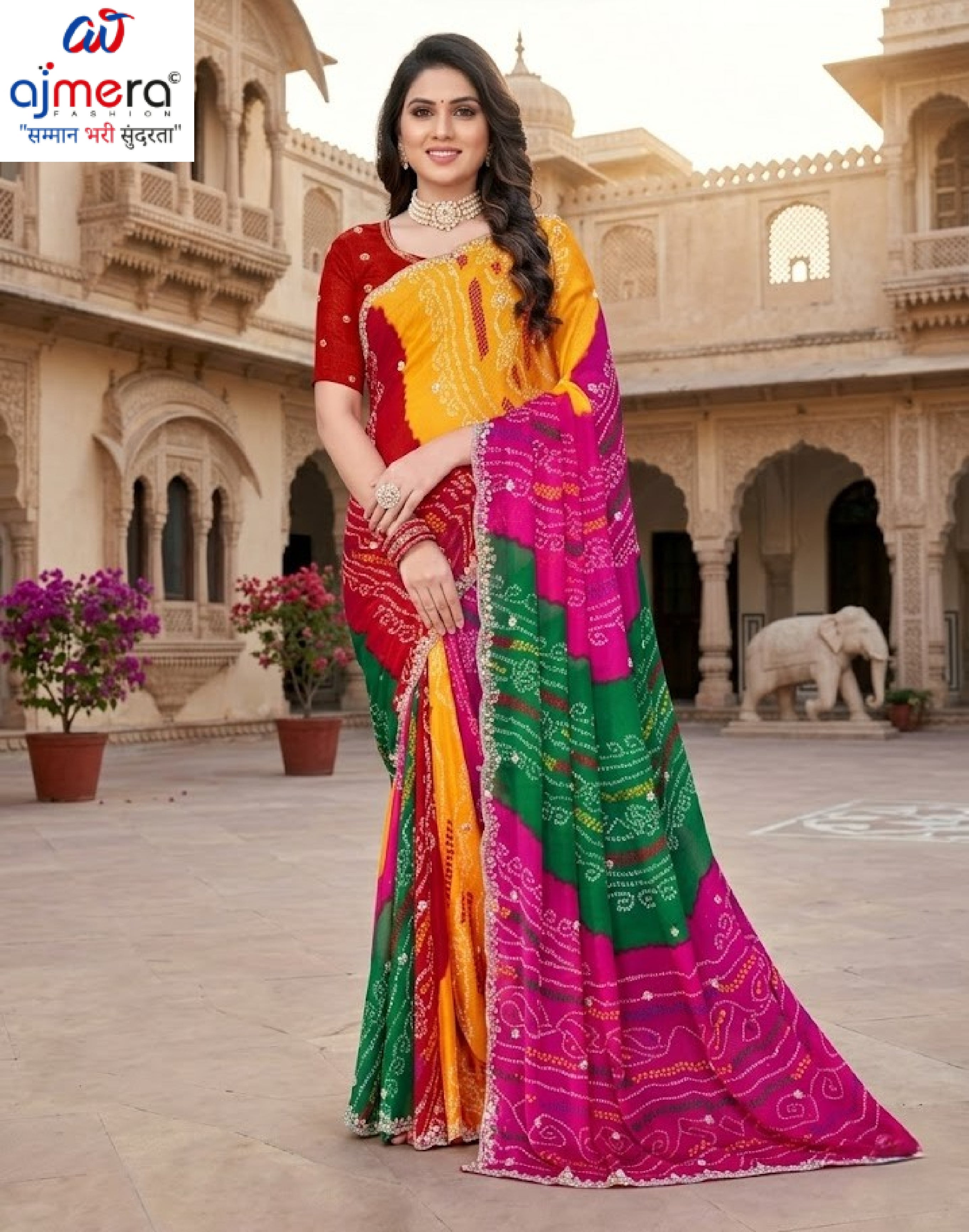 Elegant Printed Saree with Designer Blouse Piece for Festive Wear  | JS-JHANKAR