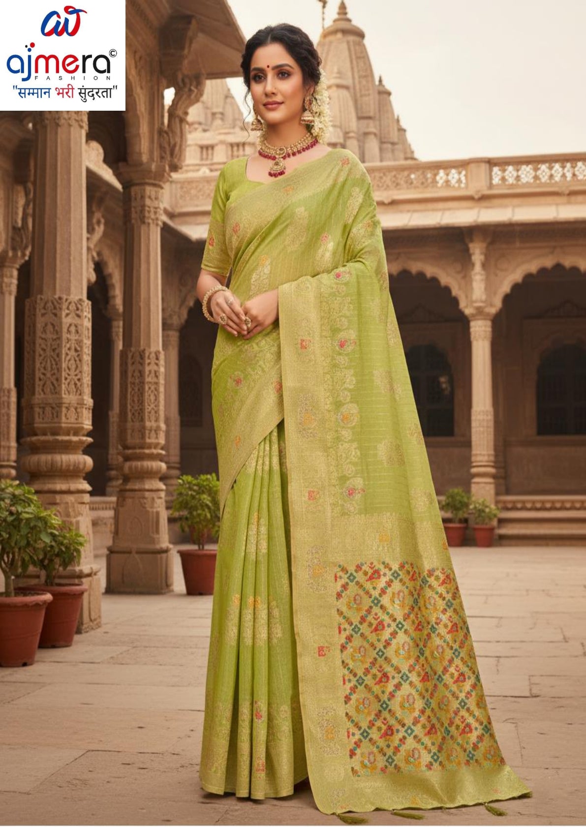 Luxury Jacquard Silk Saree with Blouse Piece for Wedding & Party Wear | SOJ-LILAVATI