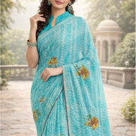 Fashionable Printed Saree with Blouse Piece for Festive Collection  | PRM-MASKA