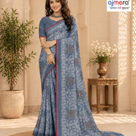 Chic Printed Saree with Blouse Piece for Sophisticated Ethnic Style  | TTS-EKNOOR