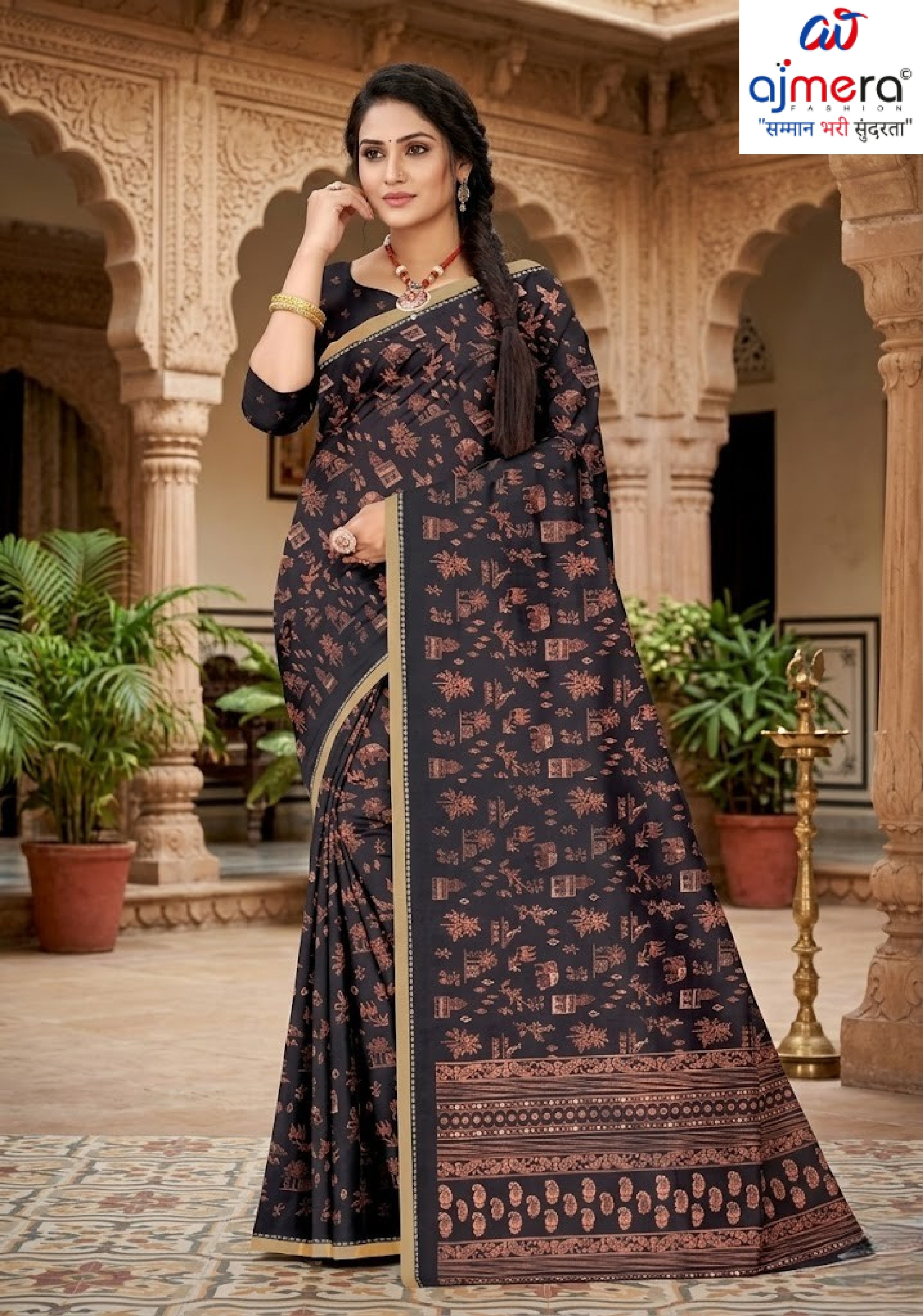 Stylish Printed Saree with Blouse Piece for Traditional Celebrations  | GLC-RASA SILK