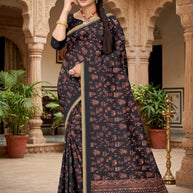 Stylish Printed Saree with Blouse Piece for Traditional Celebrations  | GLC-RASA SILK