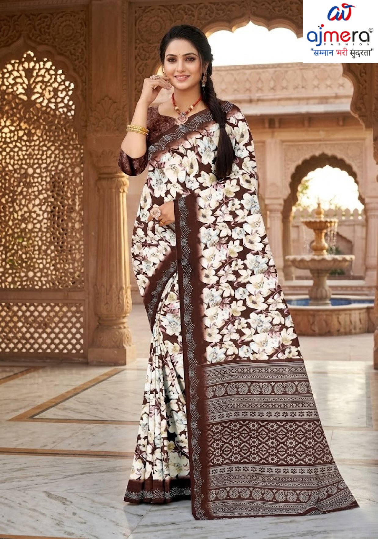 Premium Printed Saree with Matching Blouse Piece for Ethnic Elegance  | GLC-DHURANDHAR