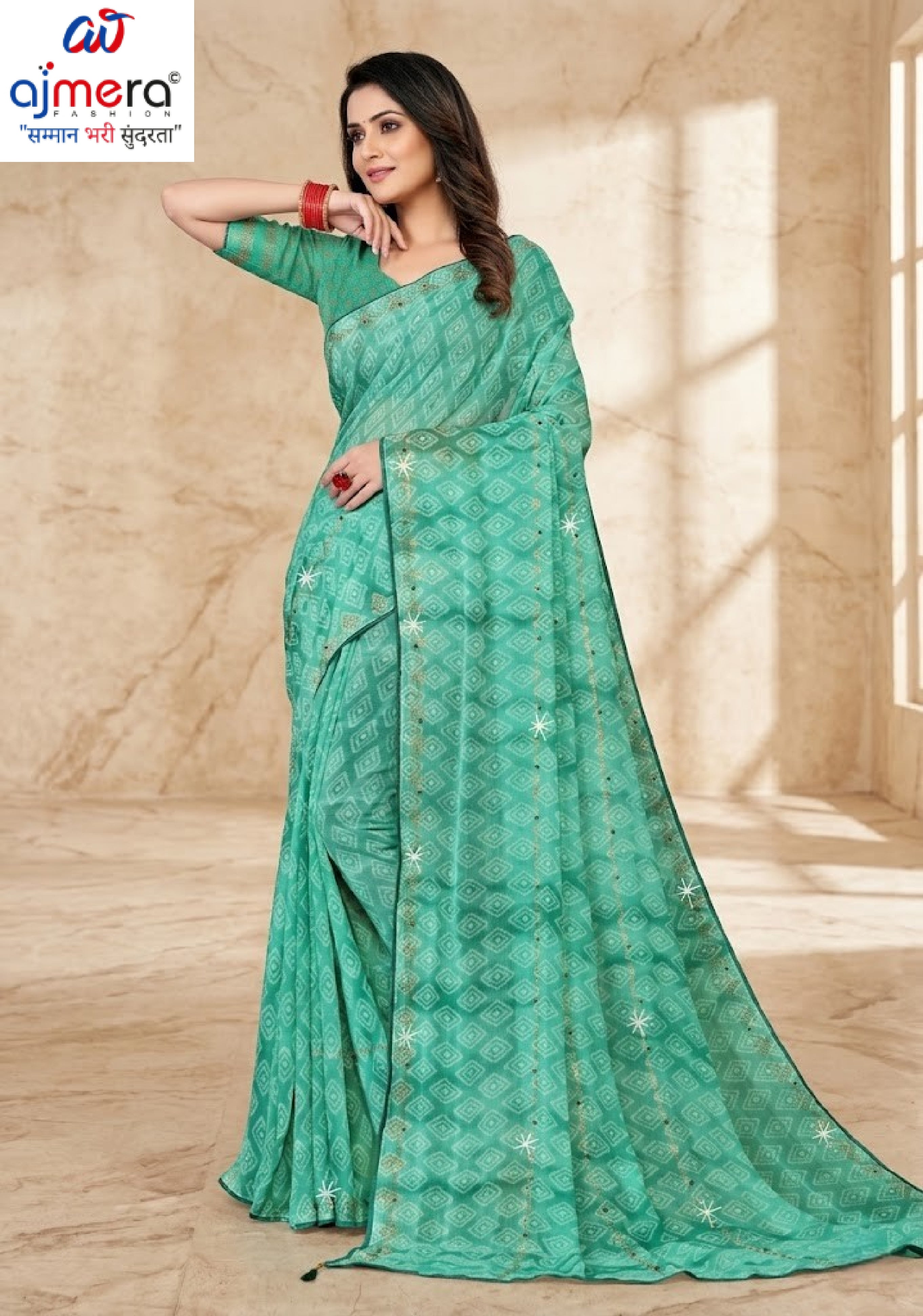 Elegant Printed Saree with Designer Blouse Piece for Festive Wear | SSR-AGARTALA