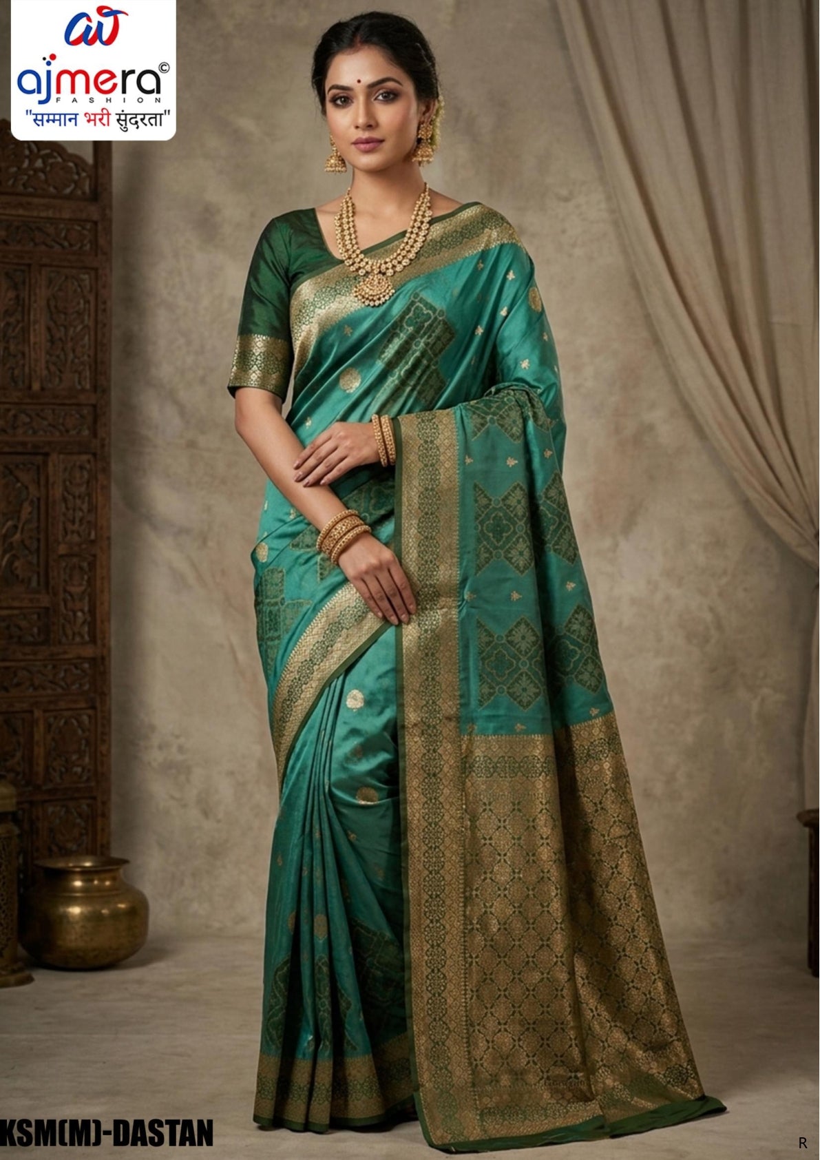 Stylish Jacquard Silk Saree with Blouse Piece for Festive Collection | KSM(M)-DASTAN