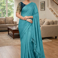 Trendy Dyed Matching Saree with Blouse Piece for Premium Ethnic and Traditional Wear | RLL-KRISHNA SILK-1