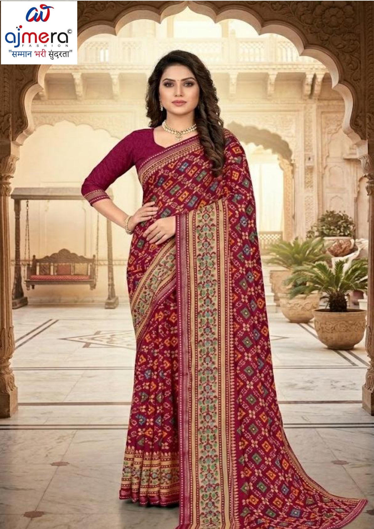 Sharmili Print Loose Saree with Blouse for Premium Ethnic and Traditional Wear | TTS-SAHELI