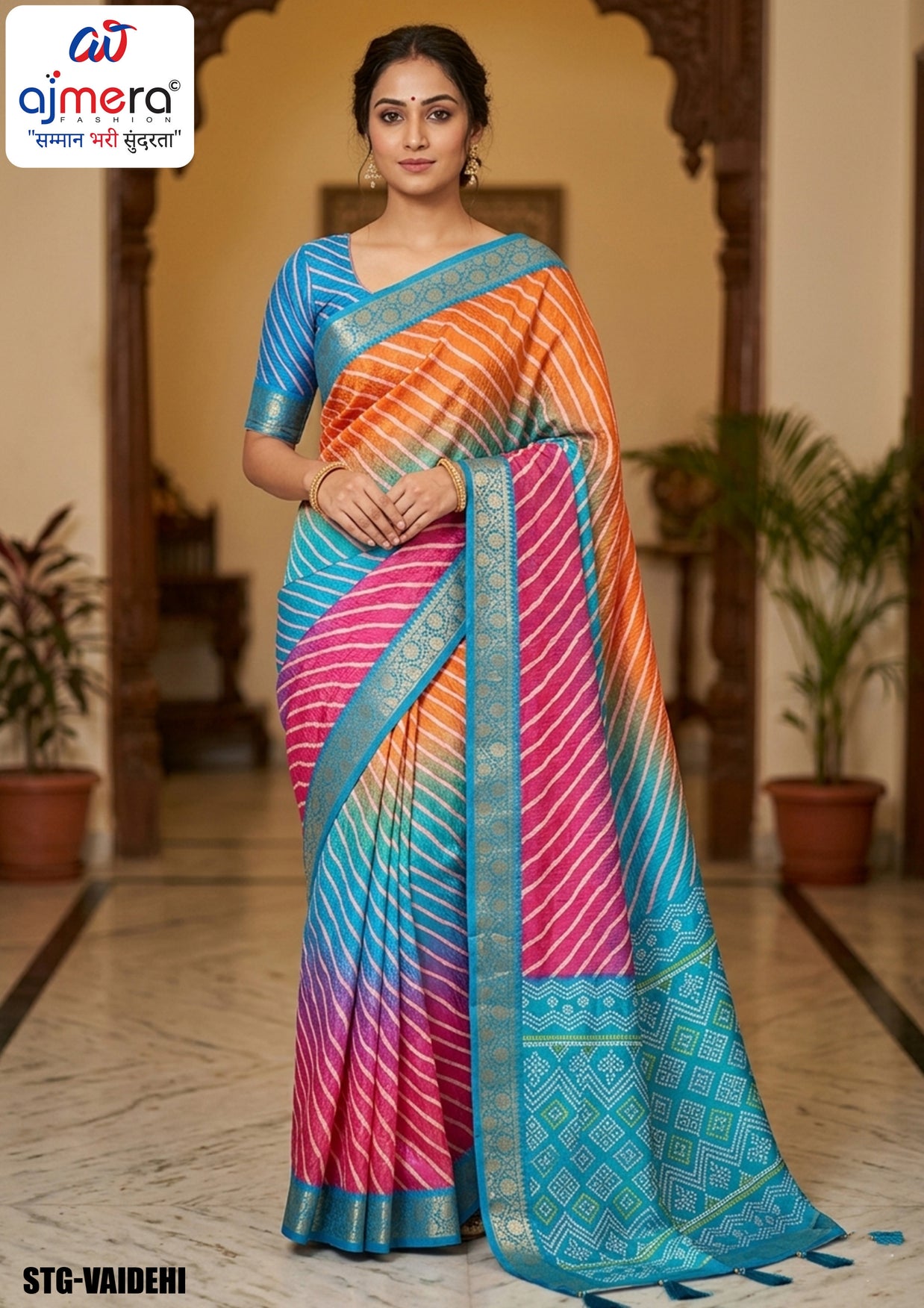 Silk Digital Printed Saree with Blouse Piece for Premium Ethnic and Traditional Wear | STG-VAIDEHI