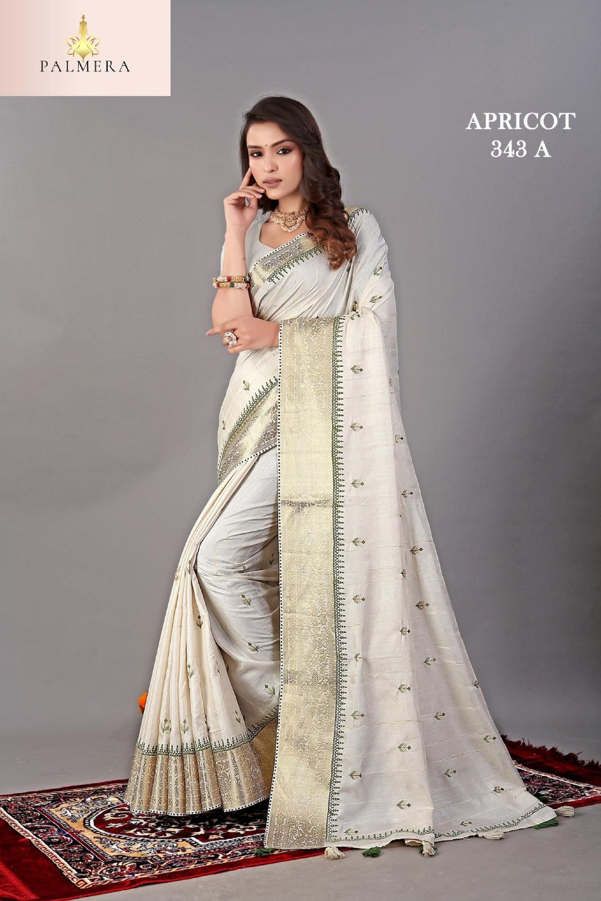 Apricot Linen Saree with Blouse for Premium Ethnic and Party Wear | ALL-APRICOT-343