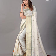 Apricot Linen Saree with Blouse for Premium Ethnic and Party Wear | ALL-APRICOT-343