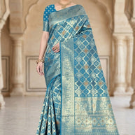 Premium Jacquard Silk Saree with Matching Blouse Piece for Ethnic Celebrations | TUL-PREM PAKHI SILK VOL-05