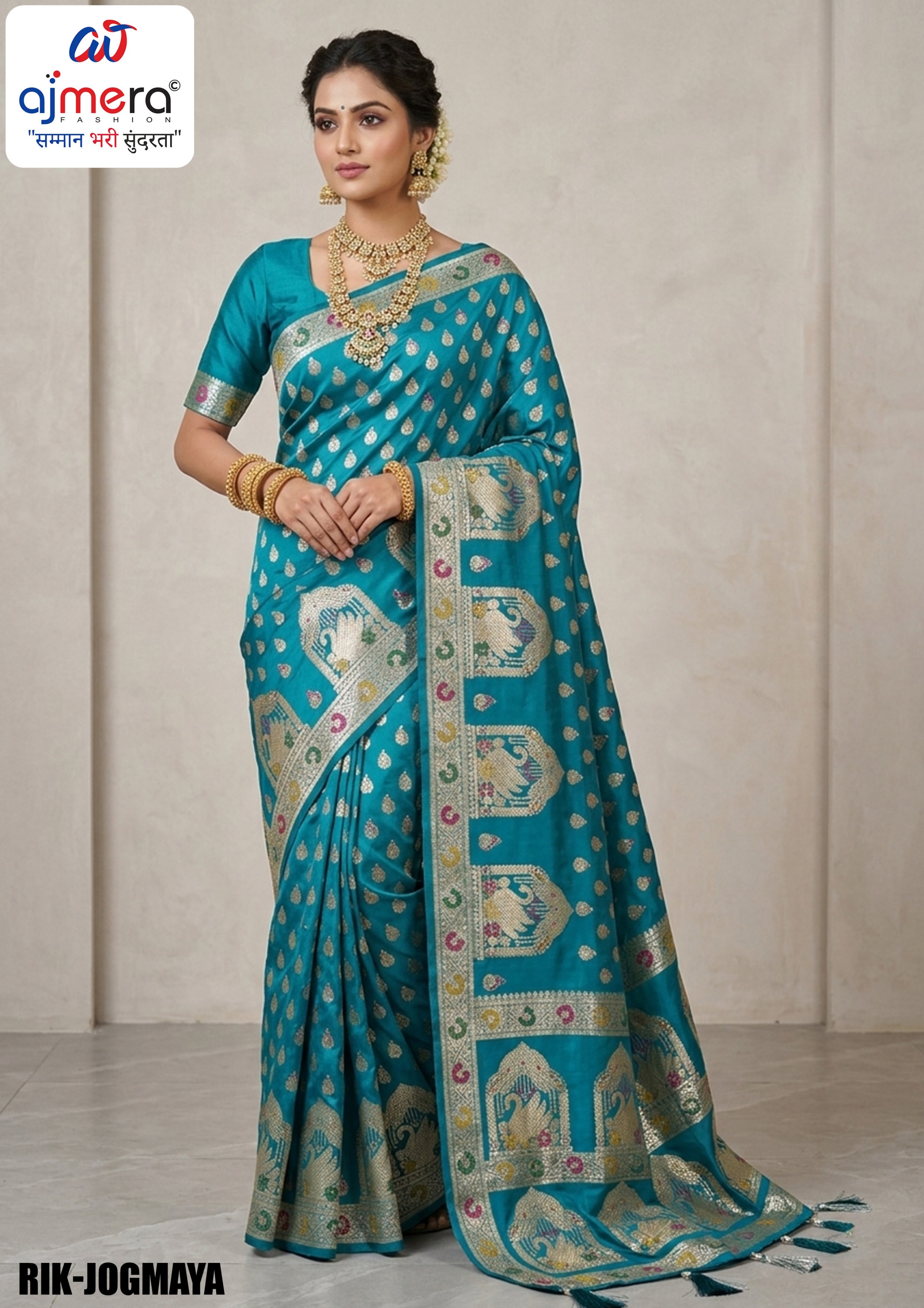 Fine Weave Jacquard Silk Saree With Blouse Piece | RIK-JOGMAYA