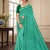 Chic Printed Saree with Blouse Piece for Sophisticated Ethnic Style | GPT-DHAMAKEDAR-4