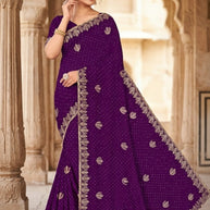 Glamorous Rapier Silk Matching Saree With Blouse Piece | VKM-OCEN