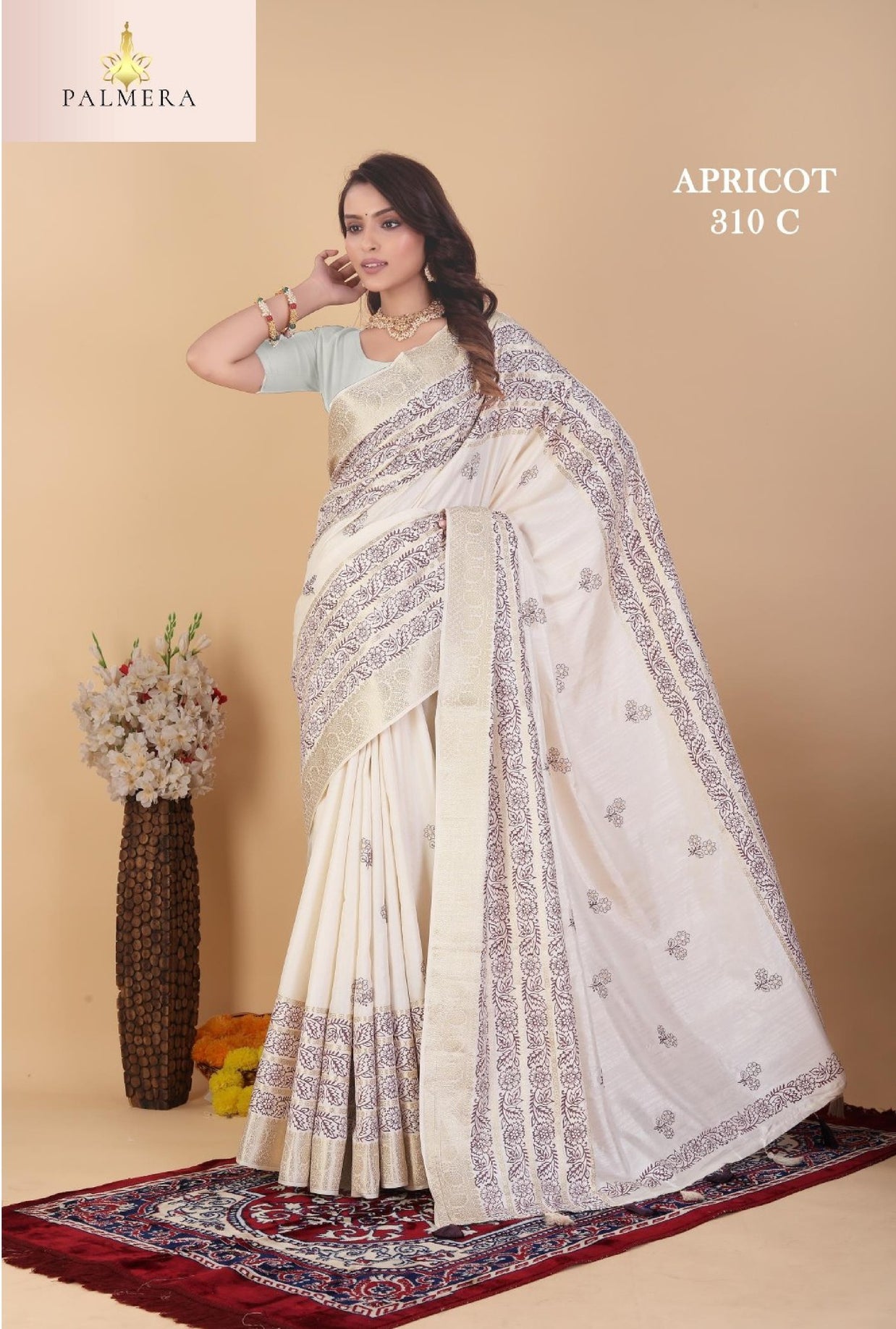 Apricot Linen Saree with Blouse for Premium Ethnic and Designer Wear | ALL-APRICOT-310