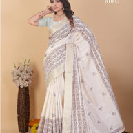 Apricot Linen Saree with Blouse for Premium Ethnic and Designer Wear | ALL-APRICOT-310