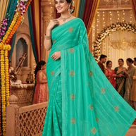 Trendy Dyed Matching Saree with Blouse Piece for Premium Ethnic and Traditional Wear | VKM-CURVV