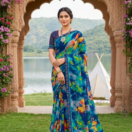 Fashionable Printed Saree with Blouse Piece for Festive Collection  | PRM-GULNASHI VOL-2