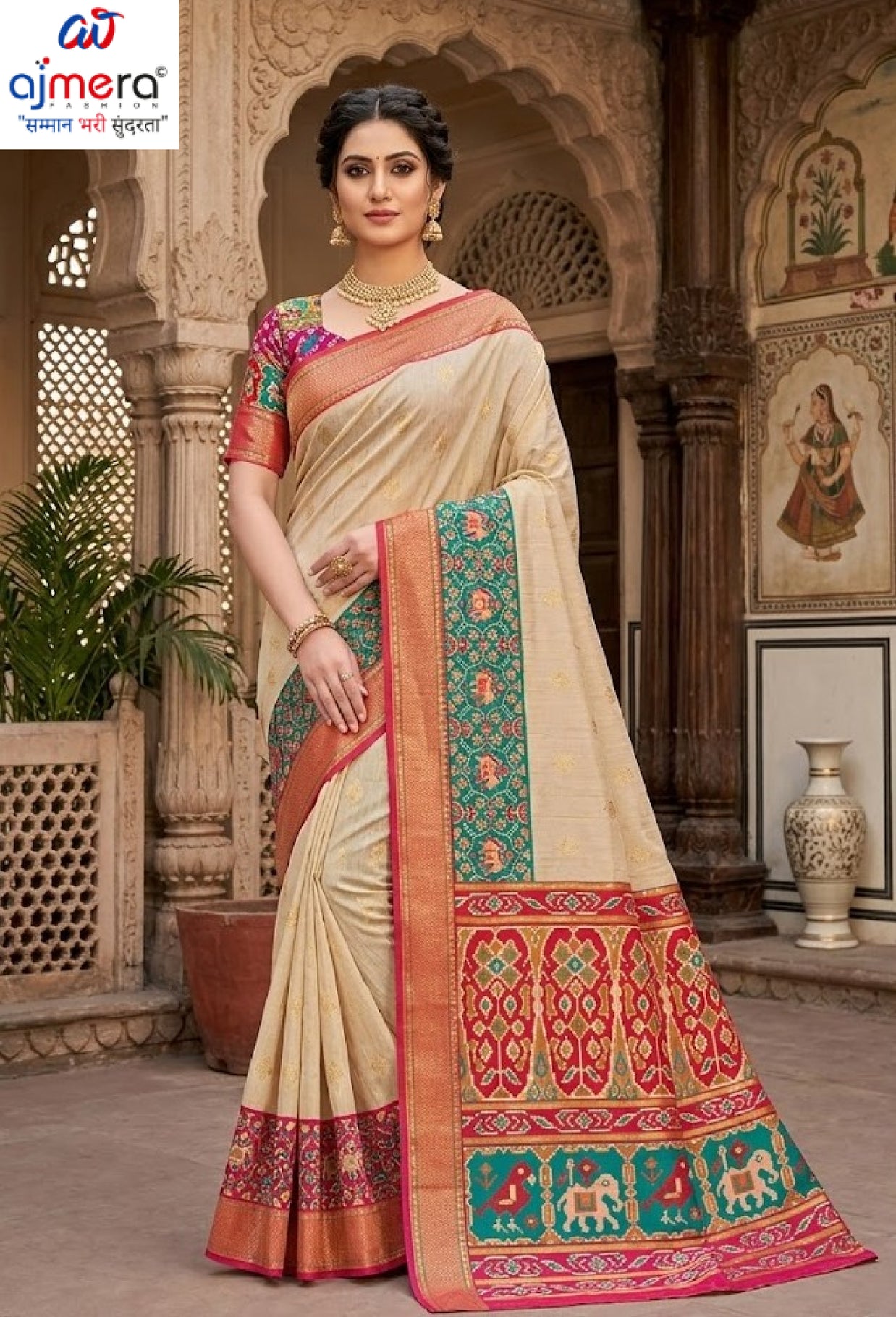 Beautiful Jacquard Silk Saree With Blouse Piece | TUL-SIDDHI COTTON