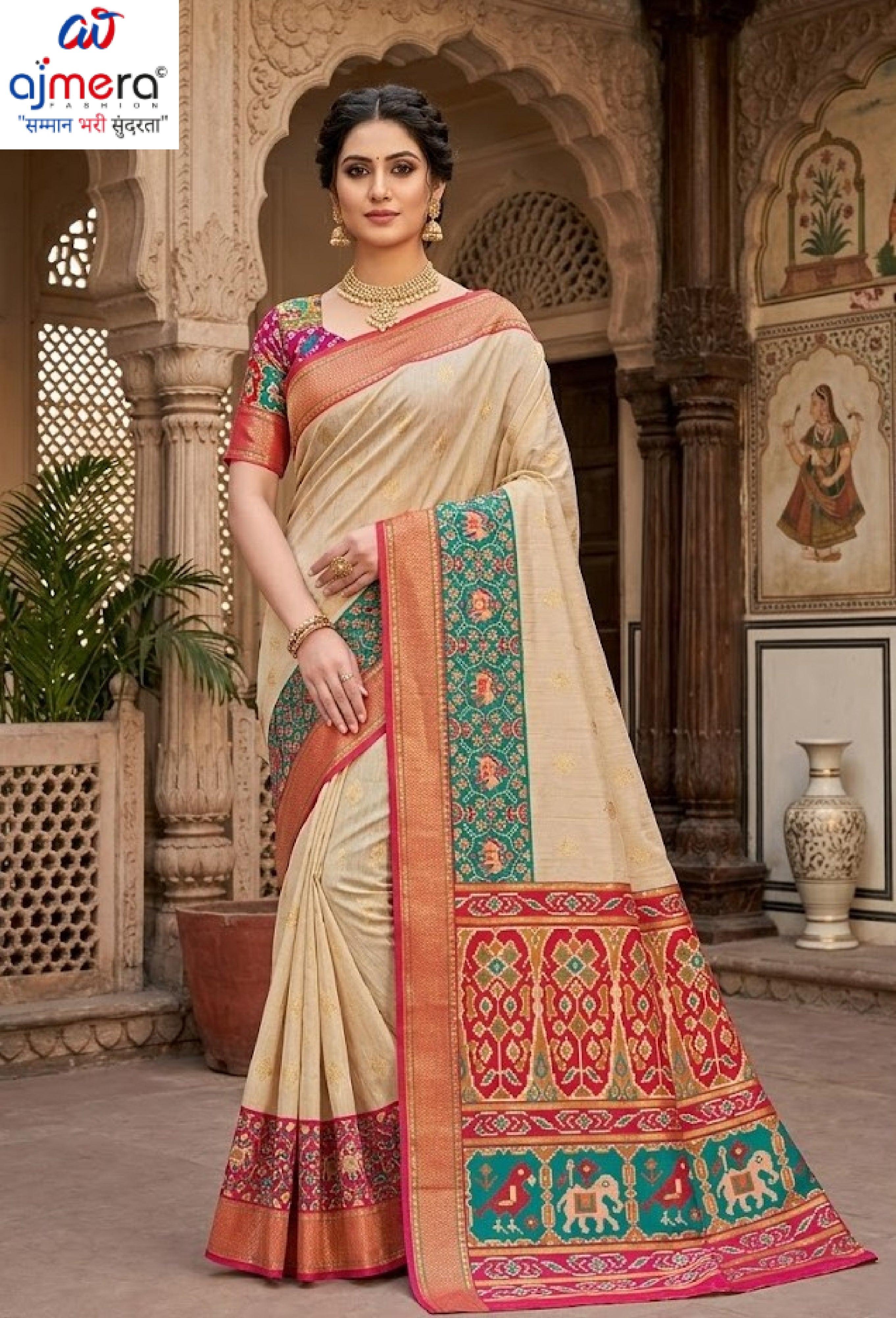 Beautiful Jacquard Silk Saree With Blouse Piece | TUL-SIDDHI COTTON