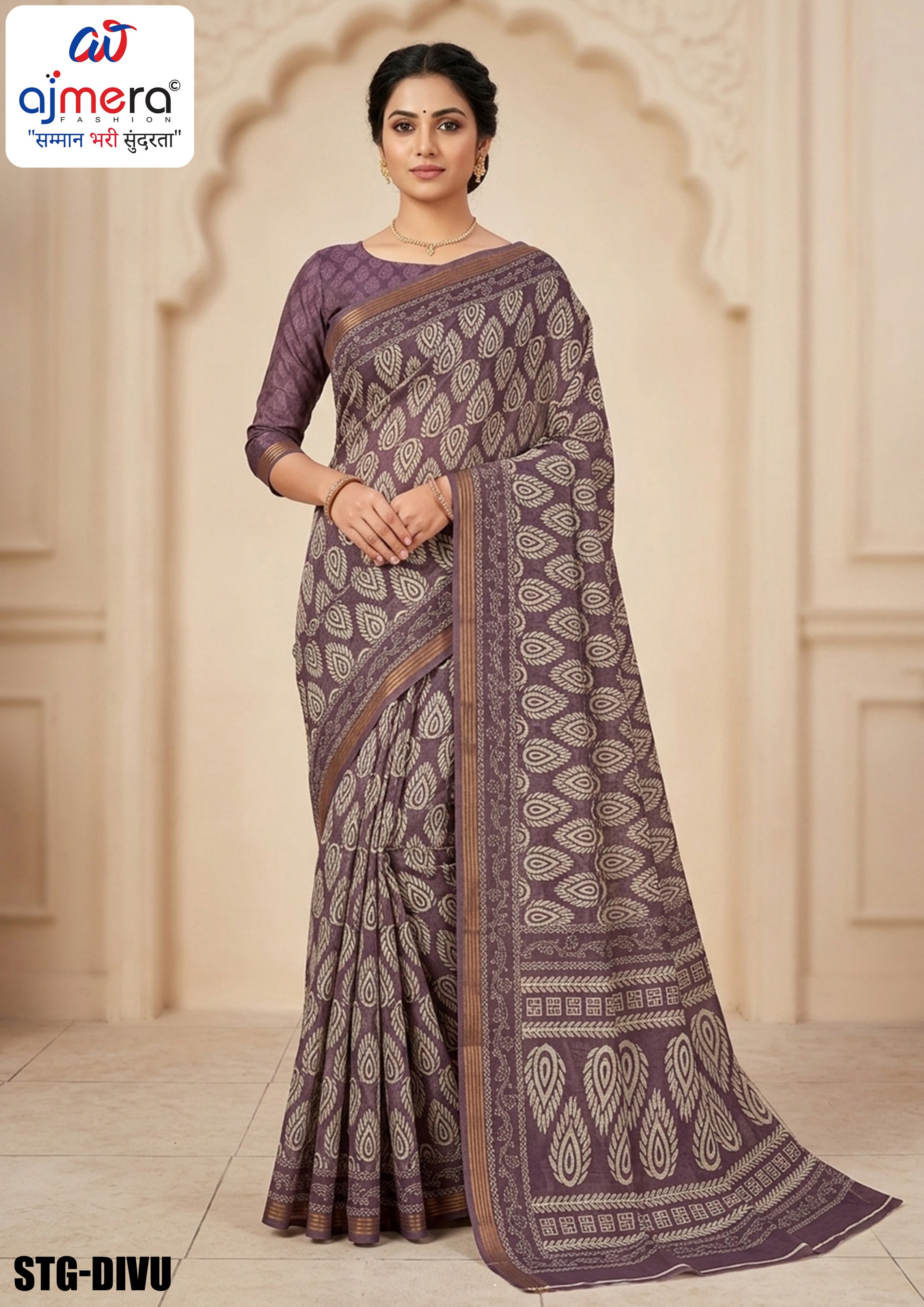 Digital Print Saree with Blouse Piece for Premium Ethnic and Traditional Wear | STG-DIVU