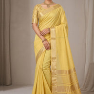 Fashionable Rapier Silk Matching Saree With Blouse Piece | YOG-FERRY