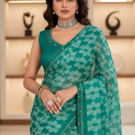 Premium Printed Saree with Matching Blouse Piece for Ethnic Elegance  | RDD-GUNJIKA