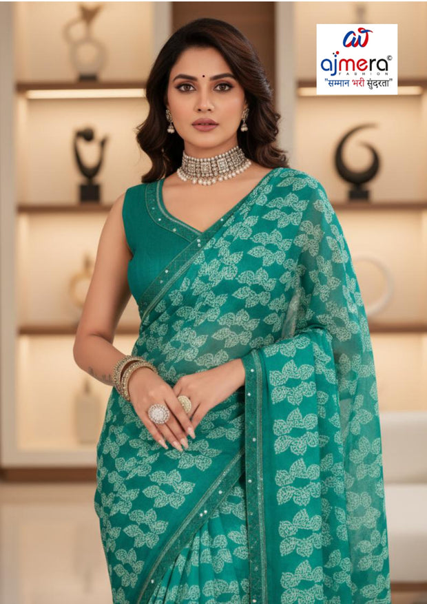Premium Printed Saree with Matching Blouse Piece for Ethnic Elegance  | RDD-GUNJIKA