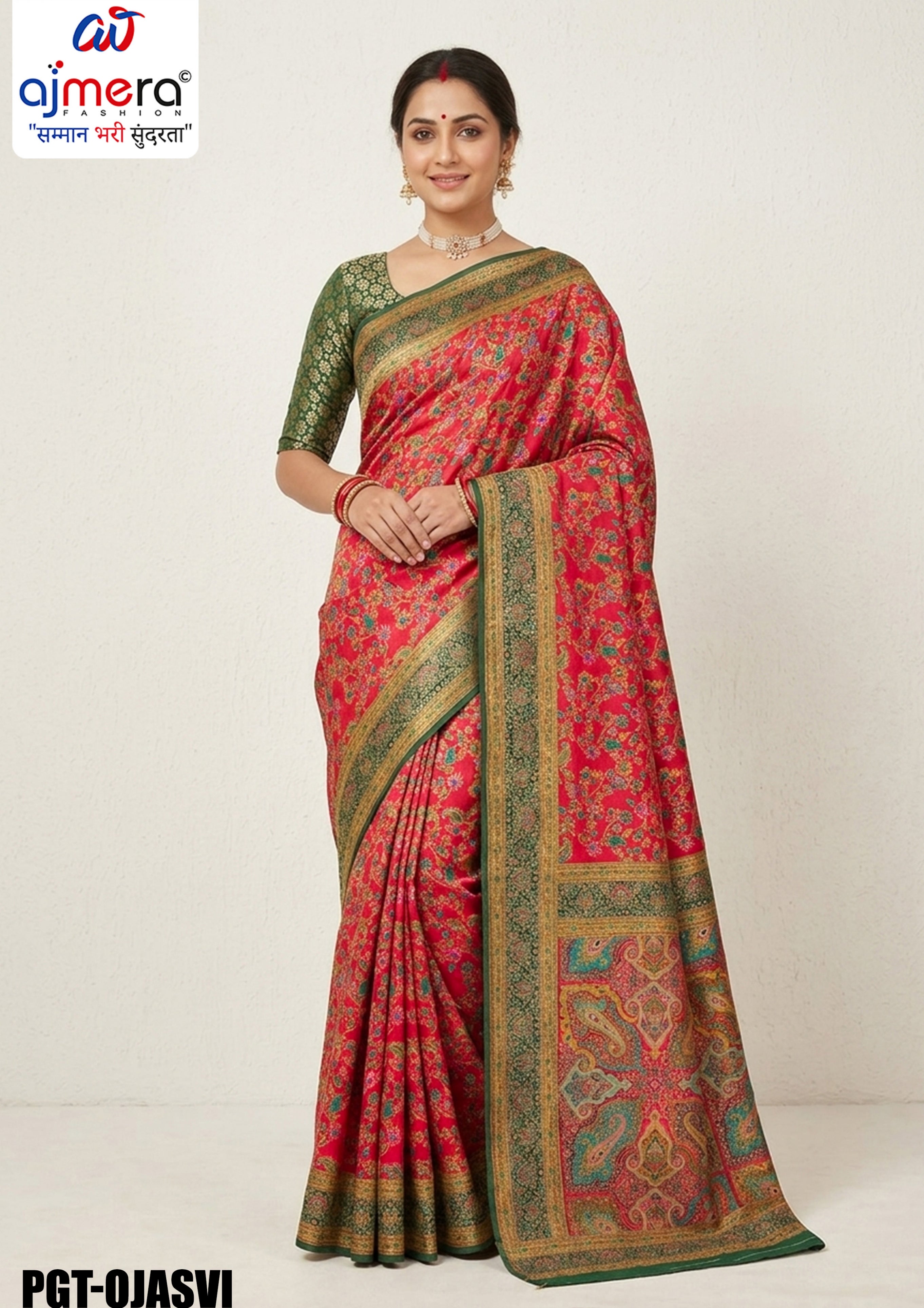 Exclusive Weave Jacquard Silk Saree With Blouse Piece | PGT-OJASVI