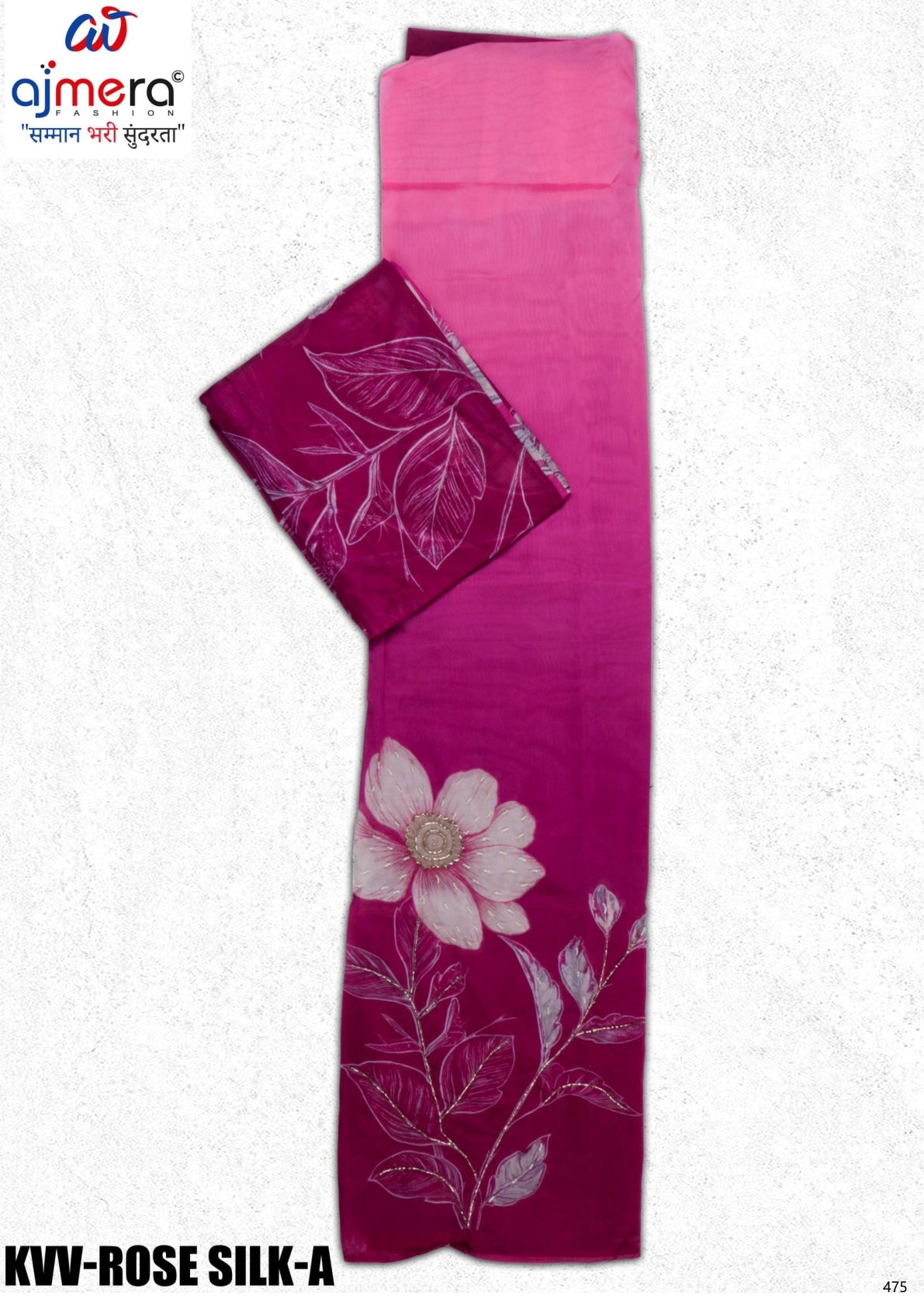 Premium Silk Unstitched Suit Set | KVV-ROSE SILK-A