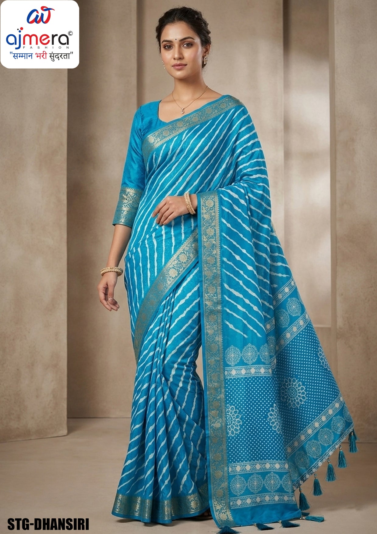 Digital Print Silk Saree with Blouse Piece for Premium Ethnic and Traditional Wear | STG-DHANSIRI