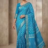 Digital Print Silk Saree with Blouse Piece for Premium Ethnic and Traditional Wear | STG-DHANSIRI
