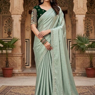 Jacquard Fancy Dyed Matching Saree with Blouse Piece for Premium Ethnic and Traditional Wear | RLL-RIDHIMA SILK-1